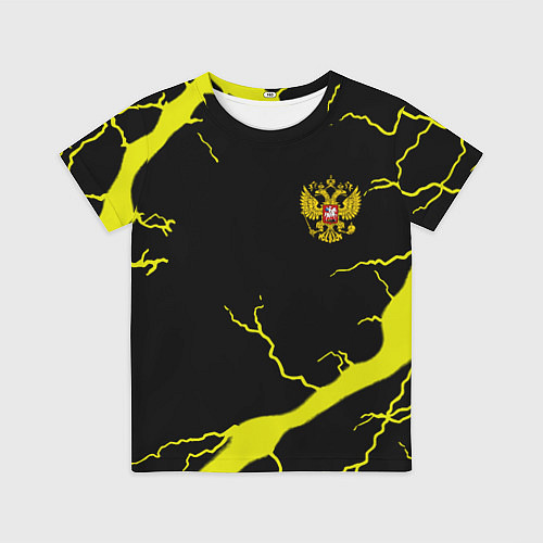 Детская футболка Россия шторм герб / 3D-принт – фото 1