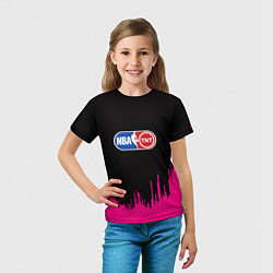 Футболка детская NBA розовые краски, цвет: 3D-принт — фото 2