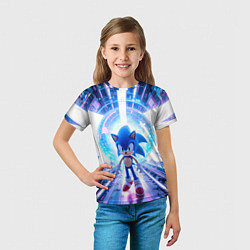Футболка детская Sonic неоновые крылья, цвет: 3D-принт — фото 2