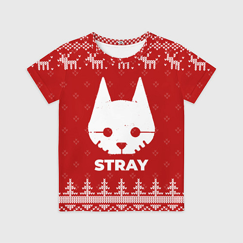 Детская футболка Новогодний Stray с оленями / 3D-принт – фото 1