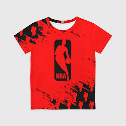 Футболка детская NBA краски баскетбол, цвет: 3D-принт