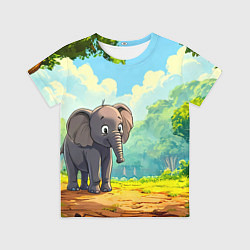 Футболка детская Слоненок в лесу, цвет: 3D-принт