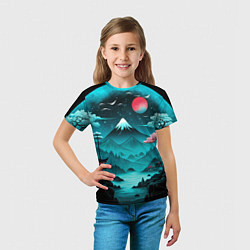 Футболка детская Коллаж из природы Японии, цвет: 3D-принт — фото 2