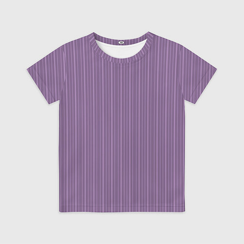 Детская футболка Серо-фиолетовый в тонкую полоску / 3D-принт – фото 1