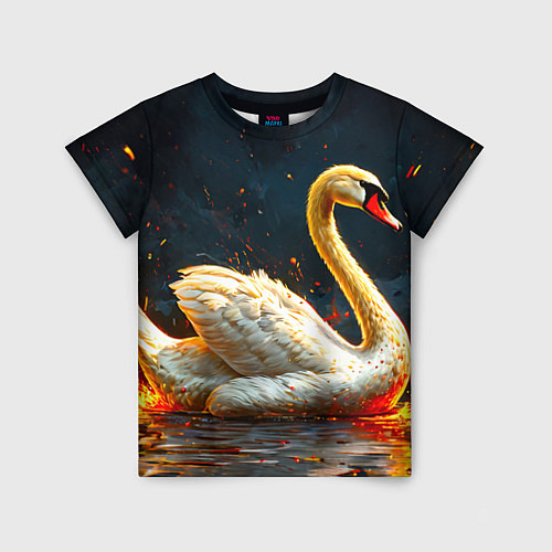Детская футболка Лебедь в огне / 3D-принт – фото 1