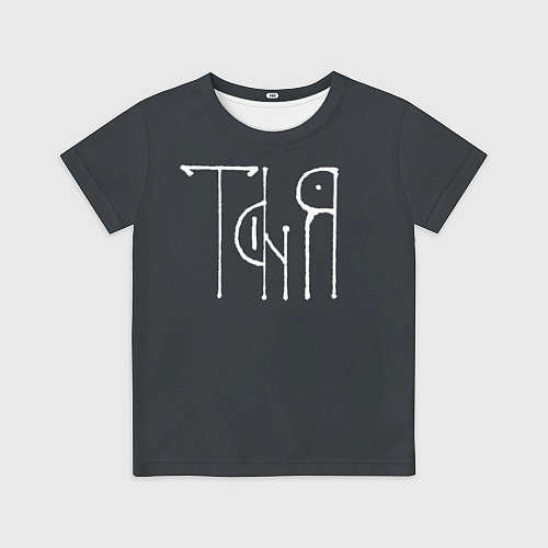 Детская футболка Таня - белая надпись вязью / 3D-принт – фото 1