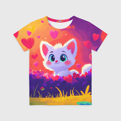 Футболка детская Влюбленный милый песец, цвет: 3D-принт