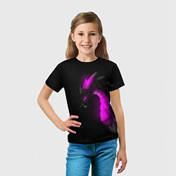 Футболка детская Дракон неоновый, цвет: 3D-принт — фото 2