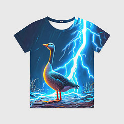 Футболка детская Гусь и разряд молнии, цвет: 3D-принт