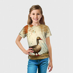 Футболка детская Гусь, цвет: 3D-принт — фото 2