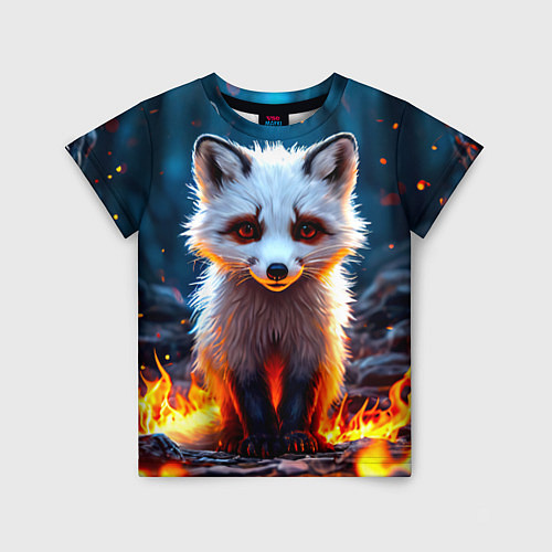 Детская футболка Песец в огне / 3D-принт – фото 1