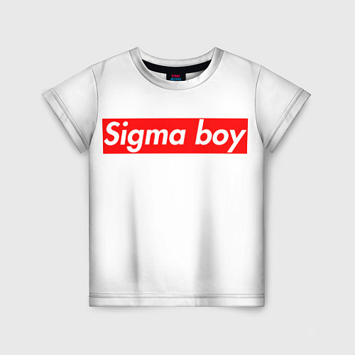 Детская футболка A real sigma boy merch meme надпись из песни в тик / 3D-принт – фото 1