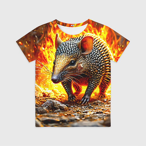 Детская футболка Броненосец в огне / 3D-принт – фото 1