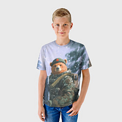 Футболка детская Русский солдат патриот, цвет: 3D-принт — фото 2