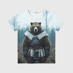Футболка детская Воин русский медведь, цвет: 3D-принт