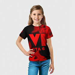 Футболка детская GTA 6 - red gradient, цвет: 3D-принт — фото 2