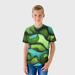 Футболка детская Объемные камуфляжные полосы, цвет: 3D-принт — фото 2