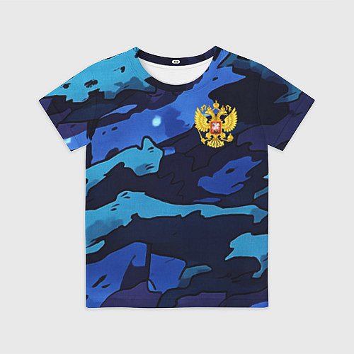 Детская футболка Камуфляж с гербом РФ / 3D-принт – фото 1