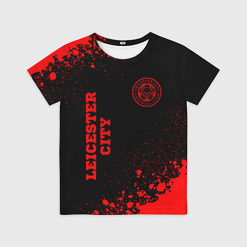Детская футболка Leicester City - red gradient вертикально / 3D-принт – фото 1