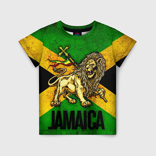 Детская футболка Jamaica lion flag / 3D-принт – фото 1
