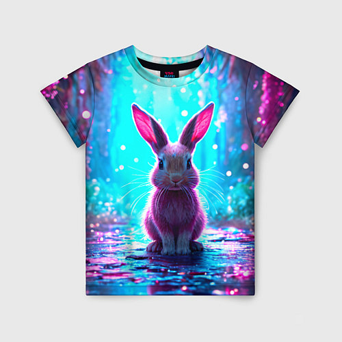 Детская футболка Зайчик в сказочном лесу / 3D-принт – фото 1