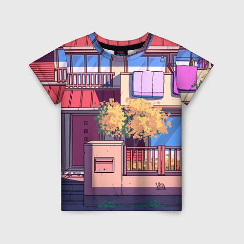Детская футболка Lo-fi японский стиль улица / 3D-принт – фото 1