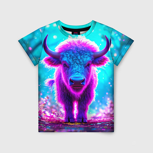 Детская футболка Белый буйвол / 3D-принт – фото 1