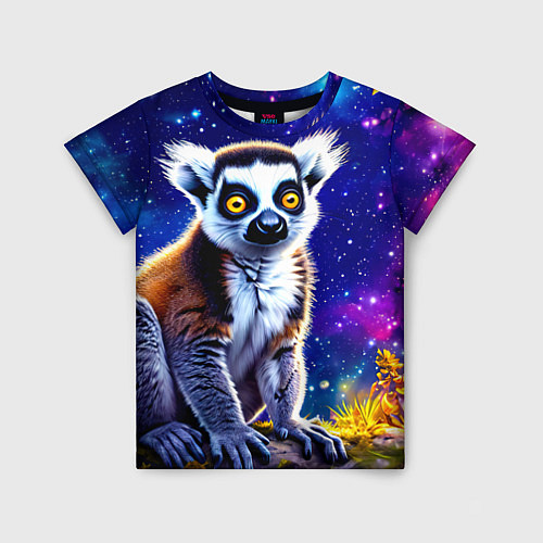 Детская футболка Лемур и звездная ночь / 3D-принт – фото 1