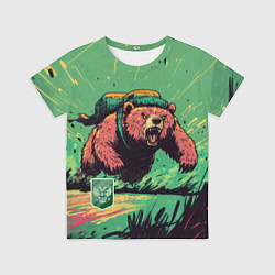 Футболка детская Русский медведь атакует, цвет: 3D-принт