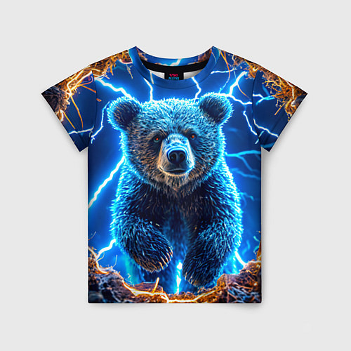 Детская футболка Медведь и молния / 3D-принт – фото 1