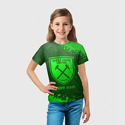 Футболка детская West Ham - green gradient, цвет: 3D-принт — фото 2