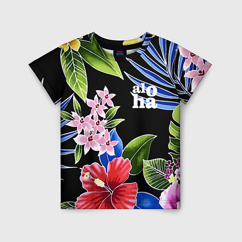 Детская футболка Tropical flowers - aloha / 3D-принт – фото 1