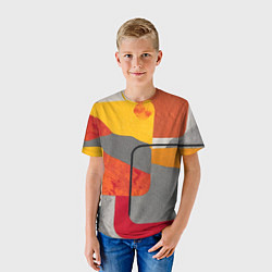 Футболка детская Абстракция с желтым и оранжевым, цвет: 3D-принт — фото 2