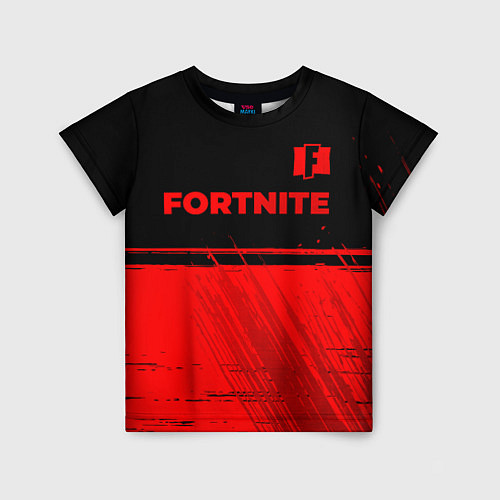Детская футболка Fortnite - red gradient посередине / 3D-принт – фото 1