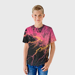 Футболка детская Абстрактные молнии текстура, цвет: 3D-принт — фото 2