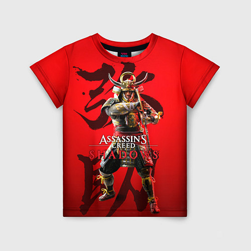 Детская футболка Assassins Creed Shadows - samurai Yasuke / 3D-принт – фото 1