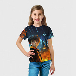 Футболка детская Гарри Поттер замок в небе, цвет: 3D-принт — фото 2