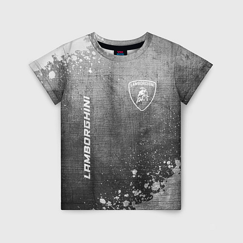 Детская футболка Lamborghini - grey gradient вертикально / 3D-принт – фото 1