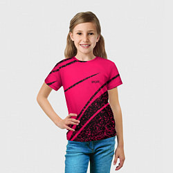 Футболка детская Sport розовый с чёрным в крапинку, цвет: 3D-принт — фото 2