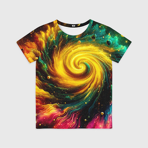 Детская футболка Neon space - ai art fantasy / 3D-принт – фото 1