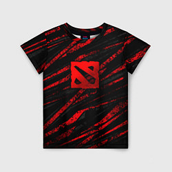 Футболка детская Dota 2 - красные потертости, цвет: 3D-принт