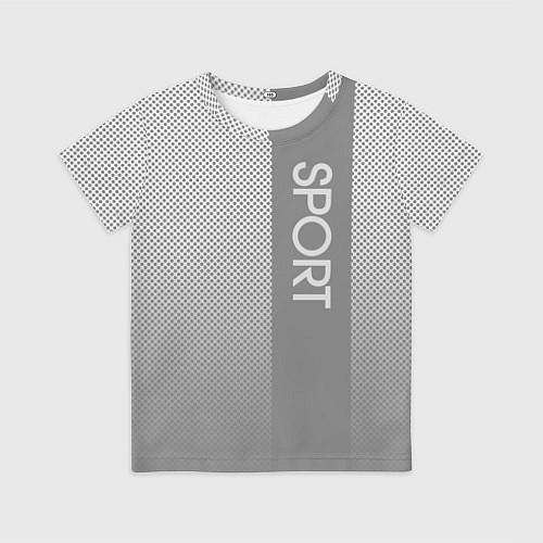 Детская футболка Sport светло-серый с полосой / 3D-принт – фото 1