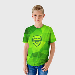 Футболка детская Arsenal green poly, цвет: 3D-принт — фото 2