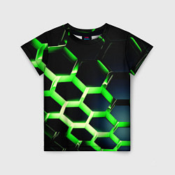 Футболка детская Neon Honeycombs, цвет: 3D-принт