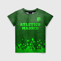 Футболка детская Atletico Madrid - green gradient посередине, цвет: 3D-принт