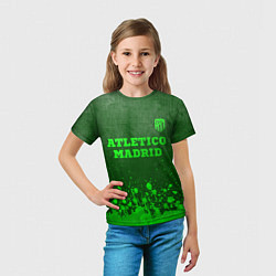 Футболка детская Atletico Madrid - green gradient посередине, цвет: 3D-принт — фото 2