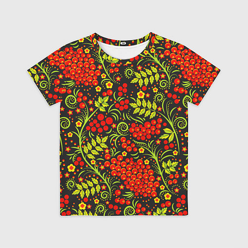 Детская футболка Красная рябина хохлома / 3D-принт – фото 1