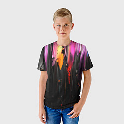 Футболка детская Разноцветная рельефная краска текстура, цвет: 3D-принт — фото 2
