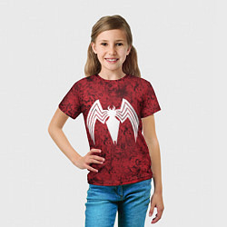 Футболка детская Знак венома на красном, цвет: 3D-принт — фото 2