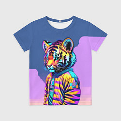 Футболка детская Cool tiger cub - pop art, цвет: 3D-принт